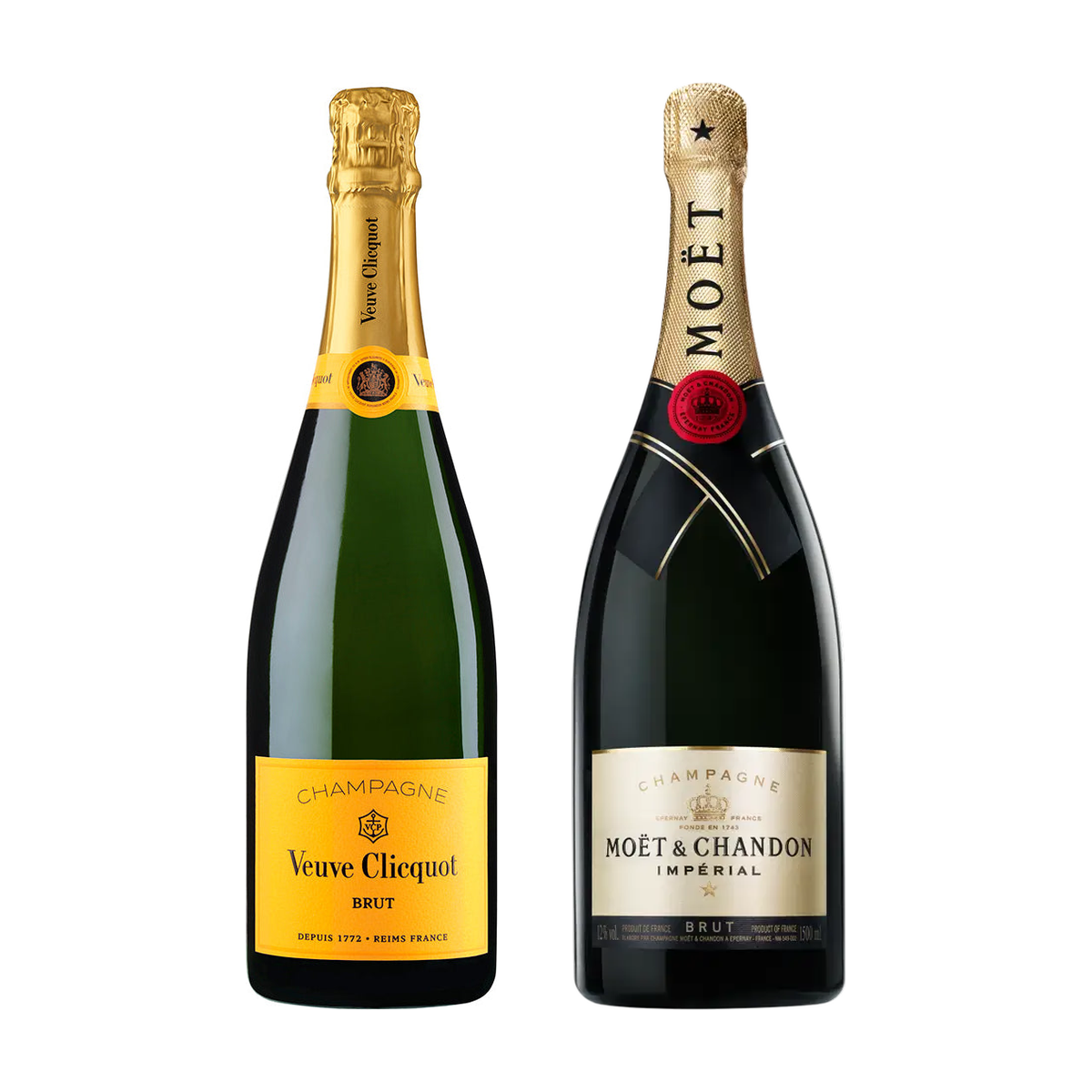 Veuve Clicquot & Moët Impérial Champagne Bundle 2 x 750 ml