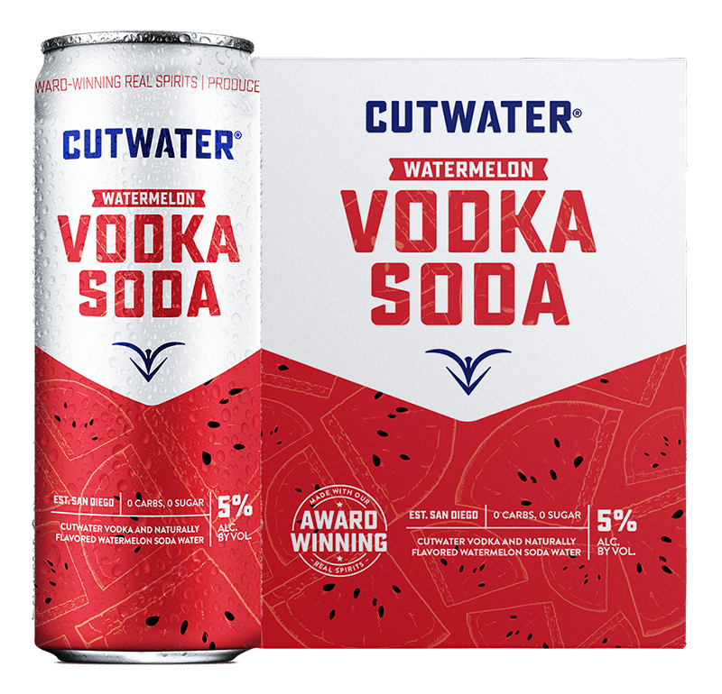 Cutwater Watermelon Vodkas Soda Slim Can (4 Pack) 355 ML