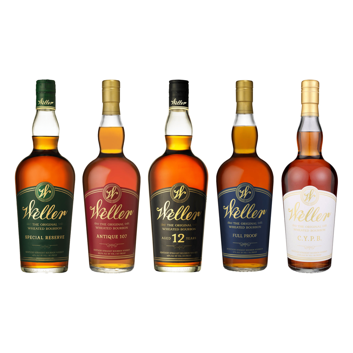 Weller Complete Collection Bundle - 5 Bottles 5 x 750 ml
