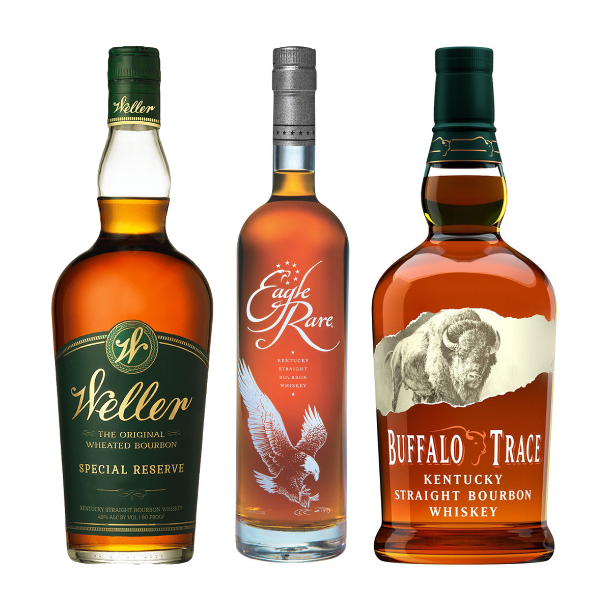 Weller Special Reserve, Eagle Rare & Buffalo Trace Bundle 3 x 750 ml