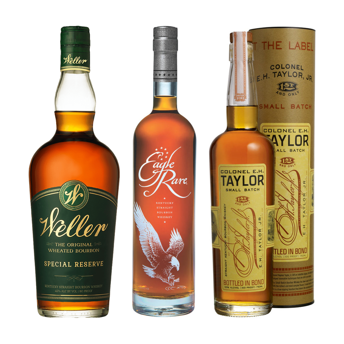 Weller Special Reserve, Eagle Rare & E.H. Taylor Bundle 3 x 750 ml